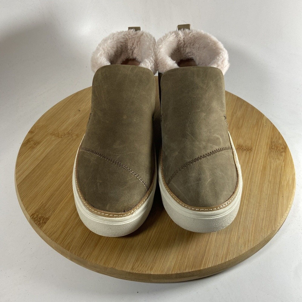 Toms Paxton Slip On Shoes Brown Suede Sherpa Lined Women’s SZ 7.5 - Picture 2 of 9